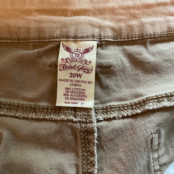 Faded Glory Women’s  Size 20W Khaki Jeans - Picture 4 of 9